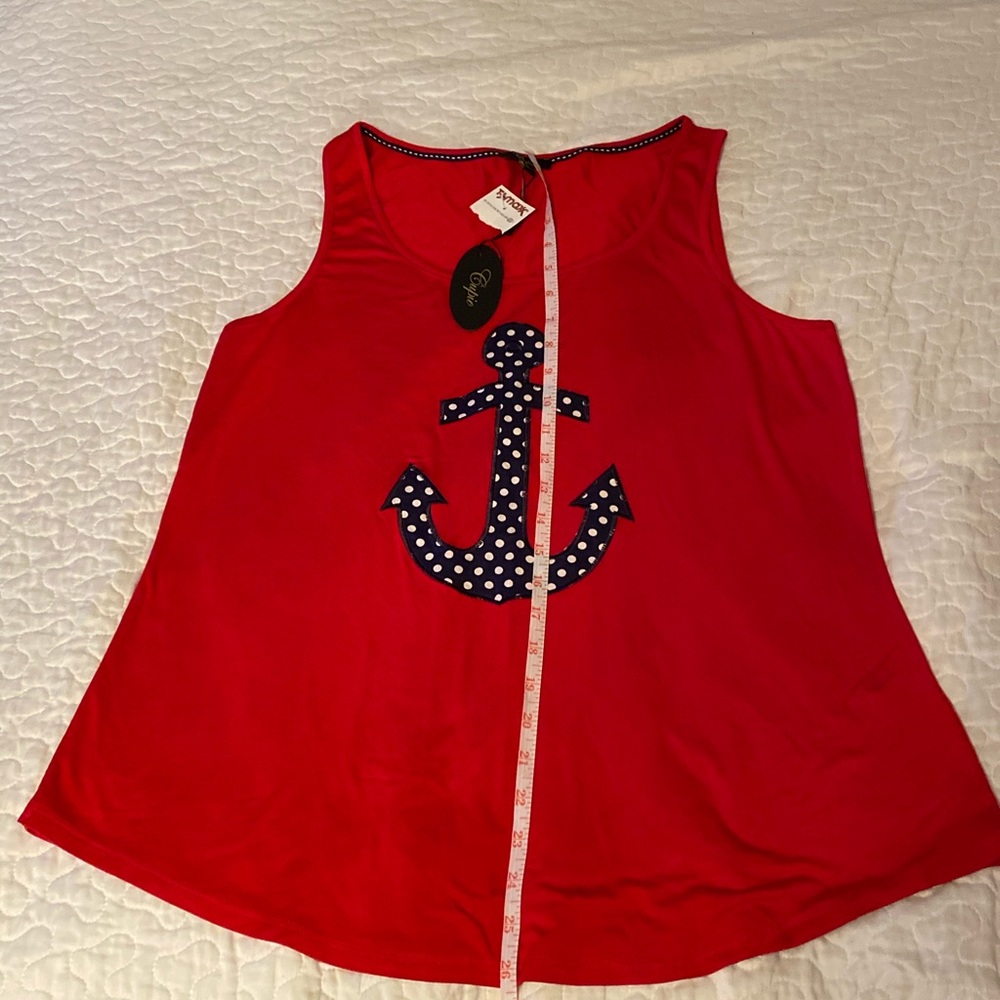 Cupio women’s sleeveless sailor tank top XL Red